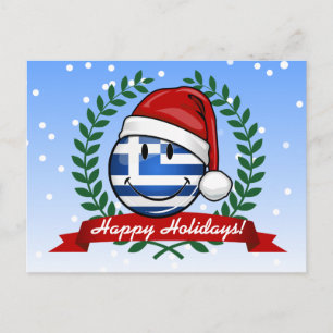 Cartes Pour Fêtes Annuelles Drapeau grec style Noël