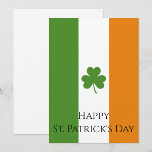 Cartes Pour Fêtes Annuelles Drapeau irlandais de la Saint-Patrick avec trèfle 