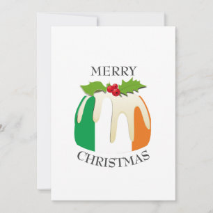 Cartes Pour Fêtes Annuelles DRAPEAU IRLANDAIS   Pudding Festif de Plum   Noël