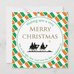 Cartes Pour Fêtes Annuelles DRAPEAU IRLANDAIS Trois Sages Hommes Noël IRLANDAI
