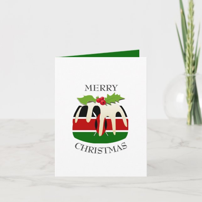 Cartes Pour Fêtes Annuelles DRAPEAU KENYA| Christmas Pudding| Festif (Devant)