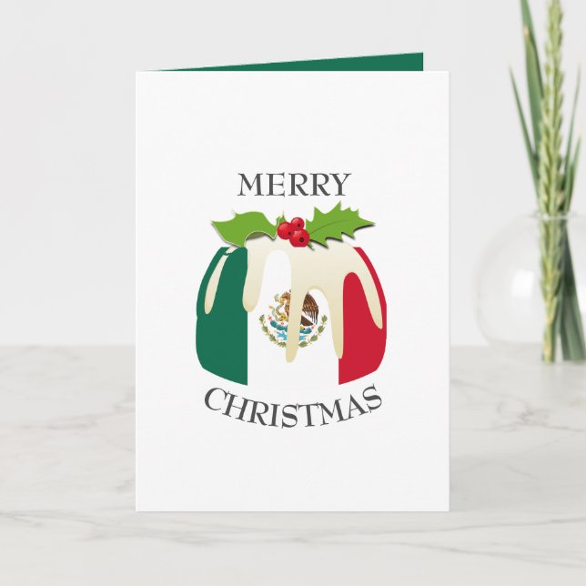 Cartes Pour Fêtes Annuelles DRAPEAU MEXIQUE | Pudding Festif de Plum | Noël (Devant)
