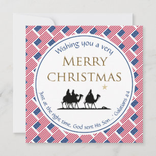 Cartes Pour Fêtes Annuelles Drapeau patriotique USA HOMMES SAGES Noël chrétien