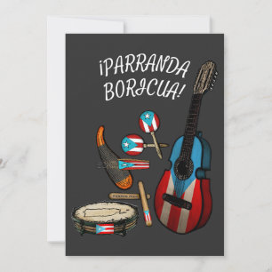 Cartes Pour Fêtes Annuelles Drapeau porto-ricain Parranda Boricua