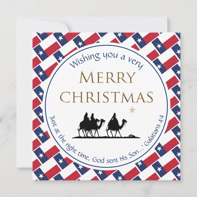 Cartes Pour Fêtes Annuelles DRAPEAU TEXAS Trois Sages Hommes Noël TEXAS (Devant)