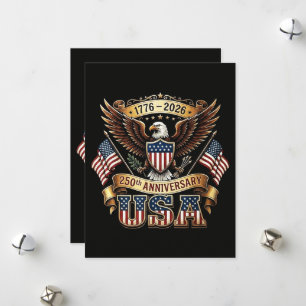 Cartes Pour Fêtes Annuelles Drapeau USA 250e anniversaire 250 ans d'Amérique