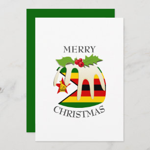 Cartes Pour Fêtes Annuelles DRAPEAU ZIMBABWE Pudding Festif de Plum Noël