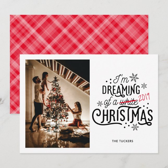Cartes Pour Fêtes Annuelles Dreaming of a Christmas Funny Holiday Card 2019 (Devant / Derrière)