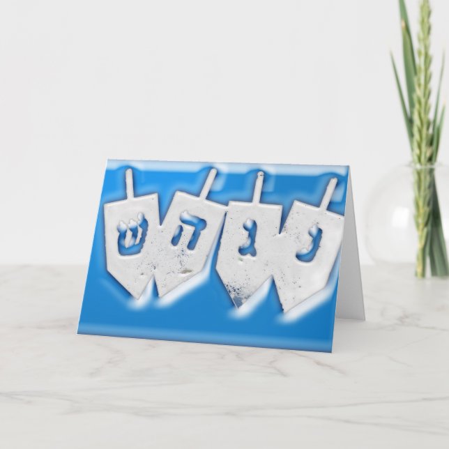 Cartes Pour Fêtes Annuelles Dreidels pour Hanoukka (Devant)