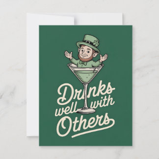 Cartes Pour Fêtes Annuelles Drinks Well With Others Irish Party Card