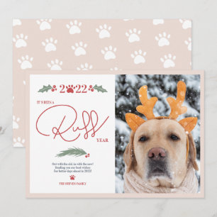 Cartes Pour Fêtes Annuelles Drôle 2022 ruff script année animal de compagnie p