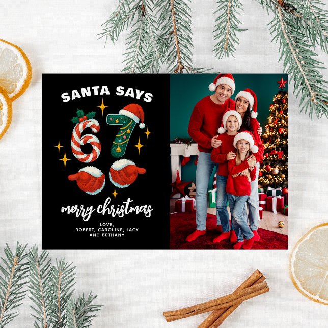 Cartes Pour Fêtes Annuelles Drôle 6-7 Mème 67 Photo de Noël (Créateur téléchargé)