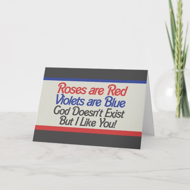 Cartes Pour Fêtes Annuelles drôle athée valentine (Devant)