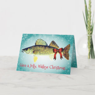 Cartes Pour Fêtes Annuelles Drôle "Ayez un Jolly Walleye Christmas"