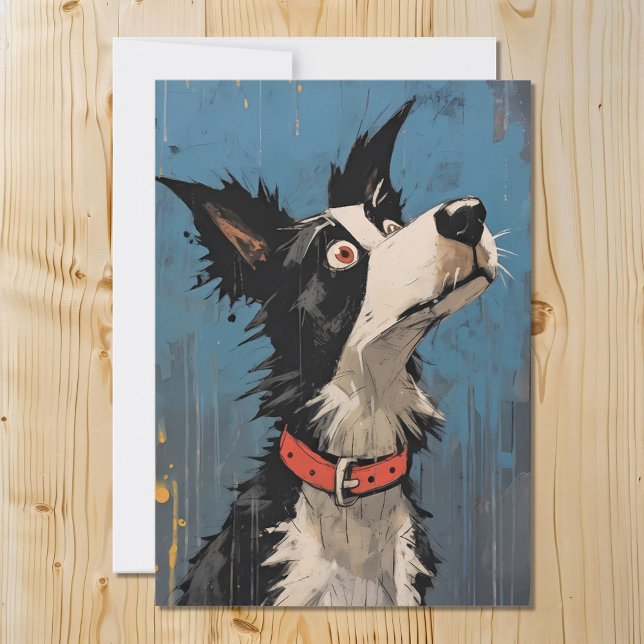 Cartes Pour Fêtes Annuelles Drôle Bordure Collie Cheepdog Chien (Créateur téléchargé)