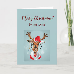 Cartes Pour Fêtes Annuelles Drôle Boss de All Us Nice Liste Père Noël Humour