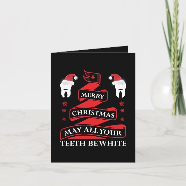 Cartes Pour Fêtes Annuelles drôle bureau de dentiste de Noël (Devant)