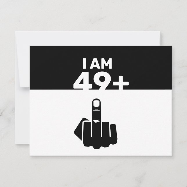 Cartes Pour Fêtes Annuelles Drôle cadeau 50e anniversaire, 49 Plus un (Devant)