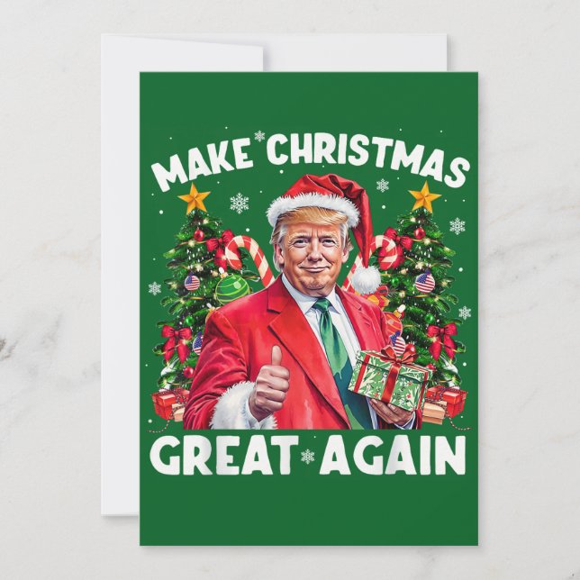 Cartes Pour Fêtes Annuelles Drôle cadeau Père Noël Trump Rendre Noël super (Devant)