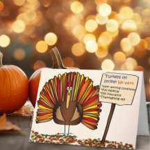 Drôle Caricature de Thanksgiving "Turkeys on Strik