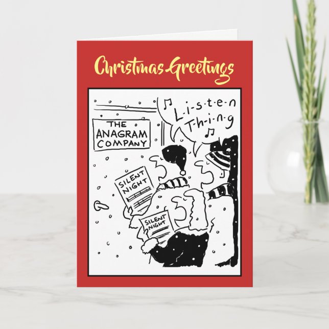 Cartes Pour Fêtes Annuelles Drôle Carol Singer Cartoon (Devant)