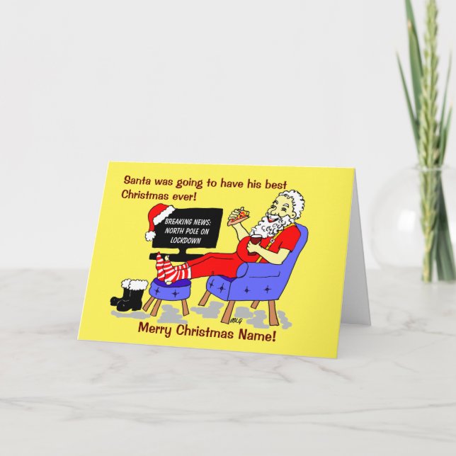 Cartes Pour Fêtes Annuelles Drôle Cartoon Père Noël meilleur Noël jamais (Devant)