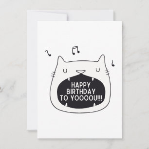 Cartes Pour Fêtes Annuelles Drôle chat chanter heureux anniversaire pour toi