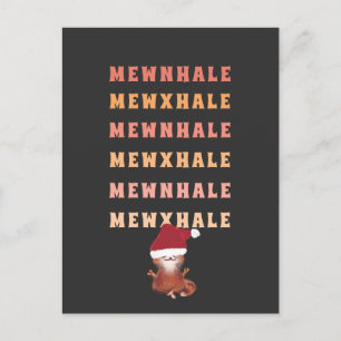 Cartes Pour Fêtes Annuelles Drôle Chat Yoga Méditation Inhale Exhale Noël