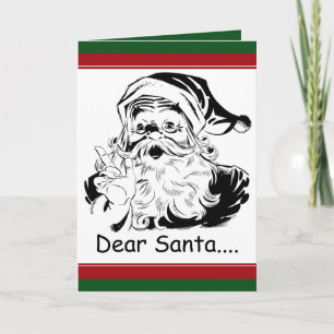Cartes Pour Fêtes Annuelles Drôle, Cher Père Noël....lettre de la femme adulte