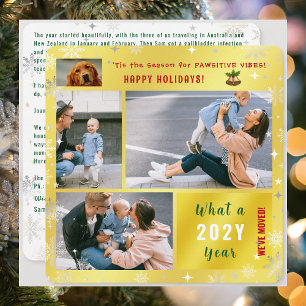 Cartes Pour Fêtes Annuelles Drôle Chien Chat Nous avons Déménagé 4 Photos Élég
