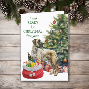 Cartes Pour Fêtes Annuelles Drôle chien grand Danse prêt pour Noël