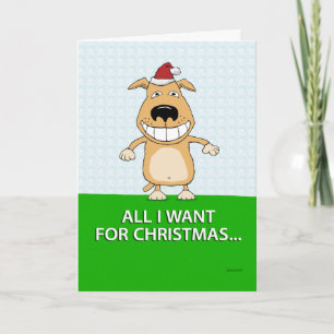 Cartes Pour Fêtes Annuelles Drôle Chien Liste de souhaits Noël