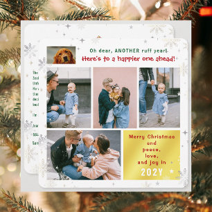Cartes Pour Fêtes Annuelles Drôle Chien Ruff Année Paix Amour Joy Cute 5 Photo