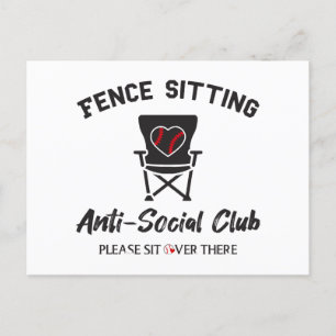 Cartes Pour Fêtes Annuelles Drôle clôture assis Anti Social Club Baseball Soft