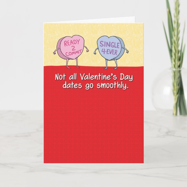 Cartes Pour Fêtes Annuelles Drôle Coeurs de bonbons Mauvais Date Saint-Valenti (Devant)
