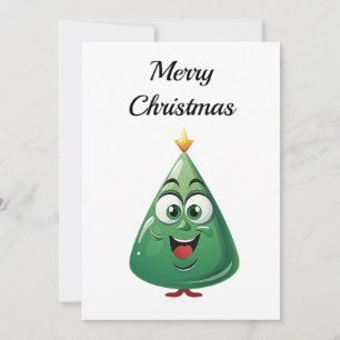 Cartes Pour Fêtes Annuelles Drôle Comic Minimaliste Moderne Arbre de Noël