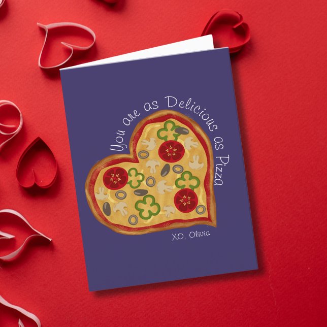 Cartes Pour Fêtes Annuelles Drôle comme délicieux comme une pizza Saint-Valent (Créateur téléchargé)