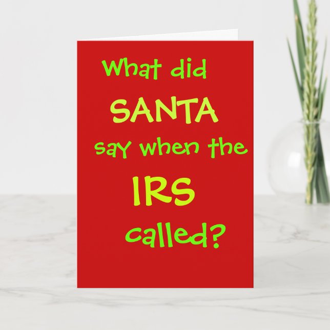 Cartes Pour Fêtes Annuelles Drôle comptable CPA Christmas IRS Fiscalité Plaisa (Devant)