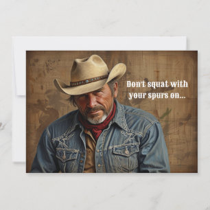 Cartes Pour Fêtes Annuelles Drôle Cowboy Cote Farmer Rancher Pays Ouest