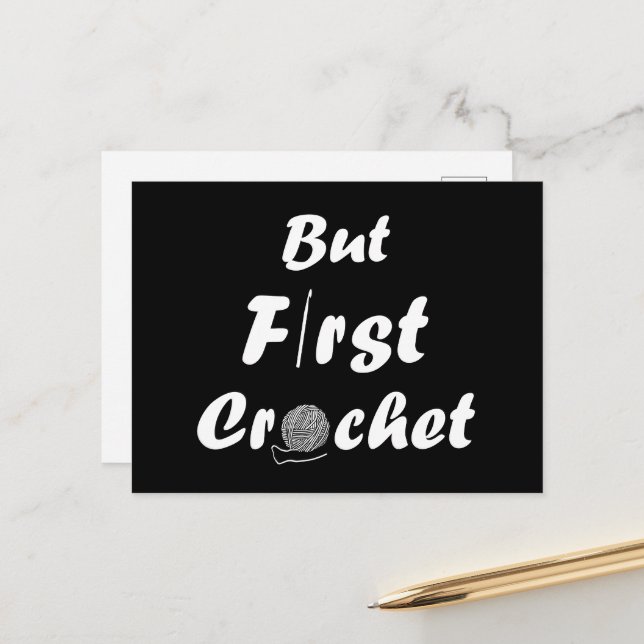 Cartes Pour Fêtes Annuelles Drôle crochet disant tricot citation (Devant/Arrière en situation)