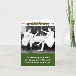 Cartes Pour Fêtes Annuelles Drôle Dames Boire Vin Noël