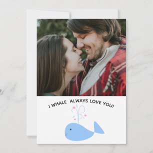 Cartes Pour Fêtes Annuelles drôle de baleine vous aimez la Saint-Valentin/phot