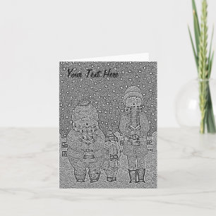 Cartes Pour Fêtes Annuelles drôle de chanteurs de carol dans la neige design d