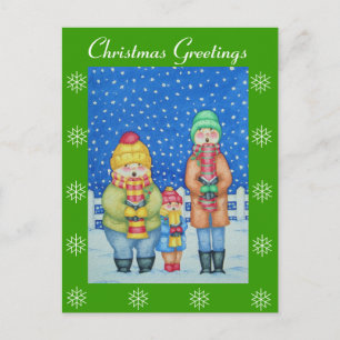 Cartes Pour Fêtes Annuelles drôle de chanteurs de carol dans la neige design d