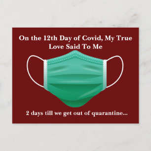 Cartes Pour Fêtes Annuelles Drôle de Covid 12ème jour de Noël