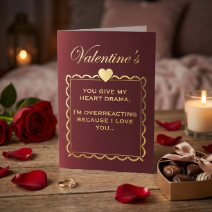Cartes Pour Fêtes Annuelles Drôle de "Drame Cardiaque" pour la Saint-Valentin