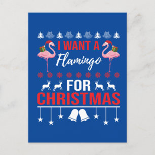 Cartes Pour Fêtes Annuelles drôle de flamant rose de Noël