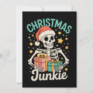 Cartes Pour Fêtes Annuelles Drôle de Noël Junkie Squelette Vacances Xmas Santa