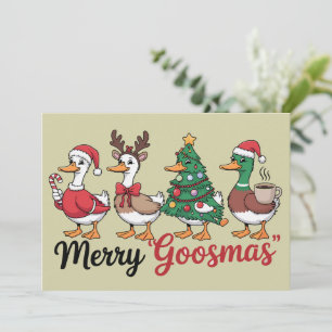Cartes Pour Fêtes Annuelles Drôle de Noël Mignon Xmas Oie Santa