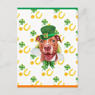 Cartes Pour Fêtes Annuelles Drôle de Pitbull Shamrock St. Patrick Day